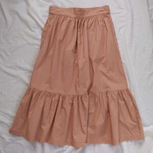 A New Day Midi Elastic Waist A Line Midi Skirt Terracotta Peasant Boho Women's M